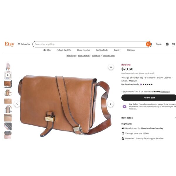 4365-Túi đeo vai/đeo chéo-BARANTANI Italy leather crossbody bag-Gần như mới11