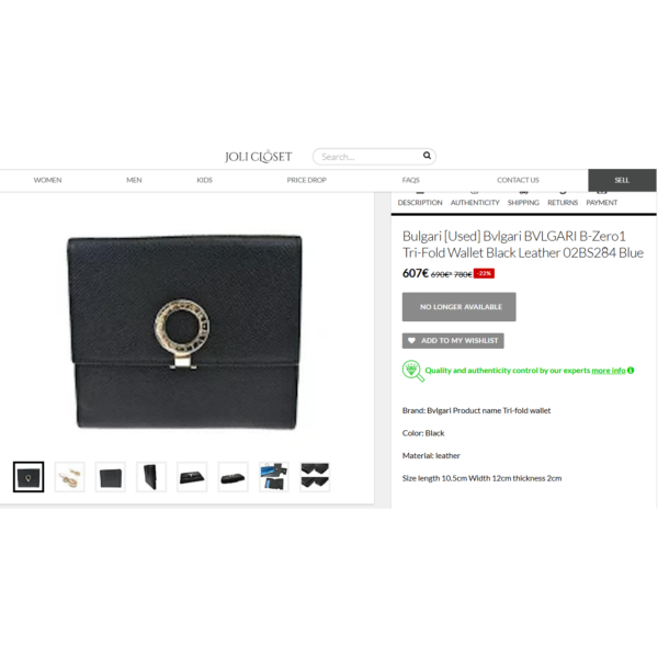 5008-Ví nam/nữ-BVLGARI compact flap wallet-Khá mới15