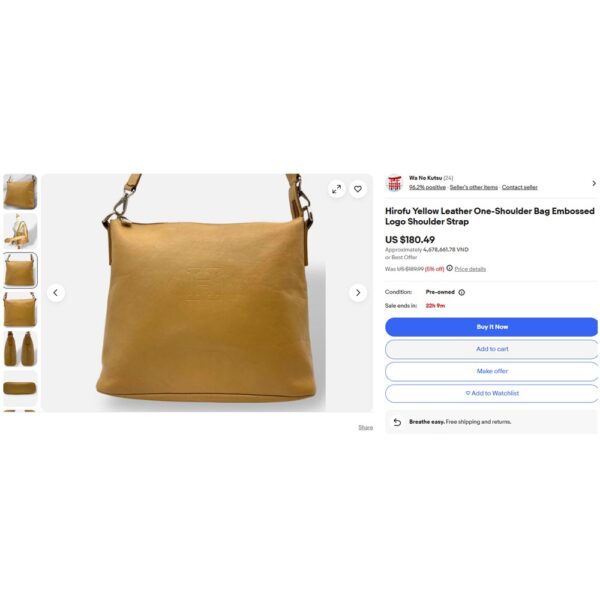 4126-Túi đeo vai/đeo chéo-HIROFU Italy shoulder/crossbody bag-Đã sử dụng/Khá mới25