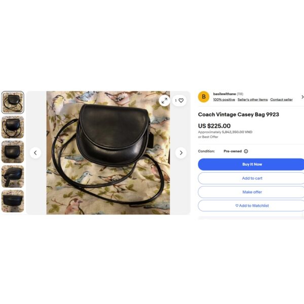 4148-Túi đeo chéo-COACH Casey medium leather crossbody bag-Gần như mới7