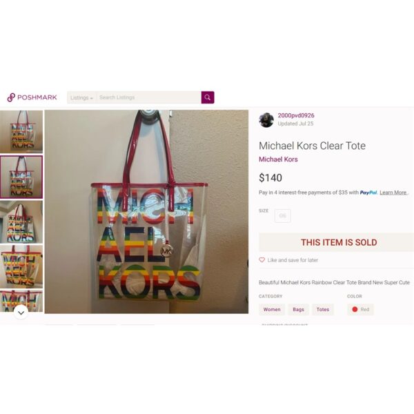 4246-Túi xách tay-MICHAEL KORS Vinyl tote bag-Gần như mới11