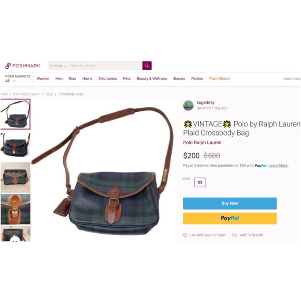 4089-Túi đeo chéo/đeo vai-POLO RALPH LAUREN vintage crossbody bag-Khá mới15