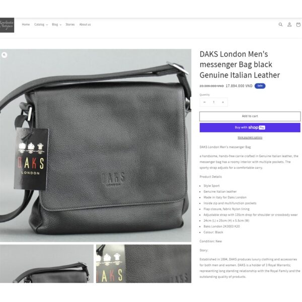 4219-Túi đeo vai-DAKS England shoulder/messenger bag-Gần như mới10