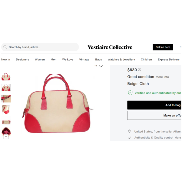 4142-Túi xách tay-PRADA Bowling cloth boston bag-Khá mới22