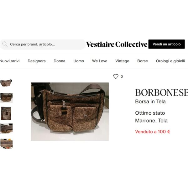 4385-Túi đeo chéo-BORBONESE messenger bag-Như mới11
