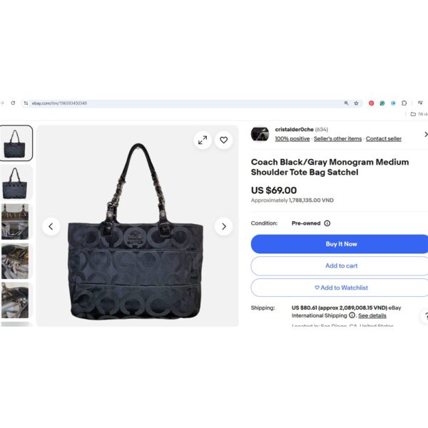 4307-Túi xách tay/đeo vai-COACH Madison Tribeca canvas tote bag-Đã sử dụng/Khá sạch11