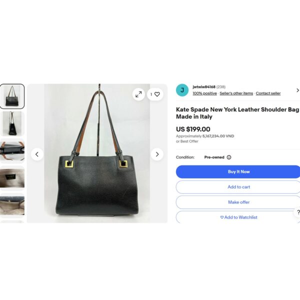 4094-Túi xách tay-KATE SPADE New York leather tote bag-Đã sử dụng/Khá mới20