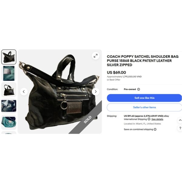 4325-Túi xách tay/đeo vai-COACH poppy 15868 satchel bag-Đã sử dụng/Khá sạch12