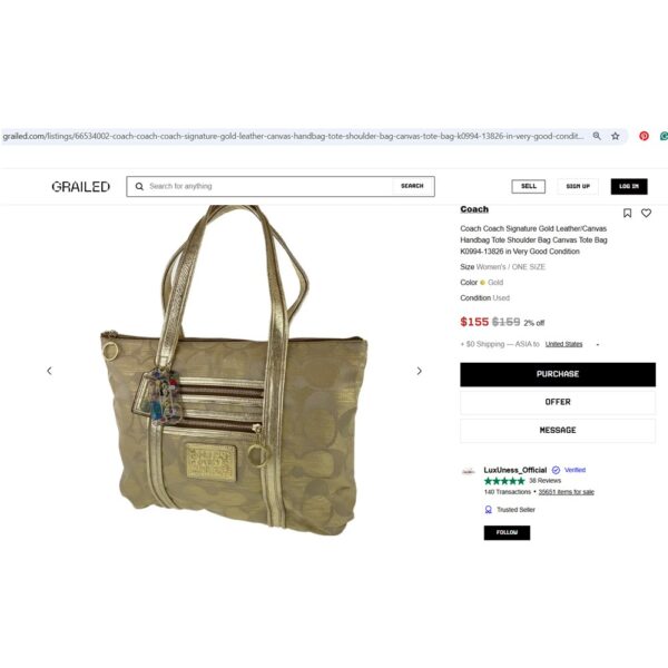 4304-Túi xách tay/đeo vai-COACH Poppy large tote bag-Khá mới12