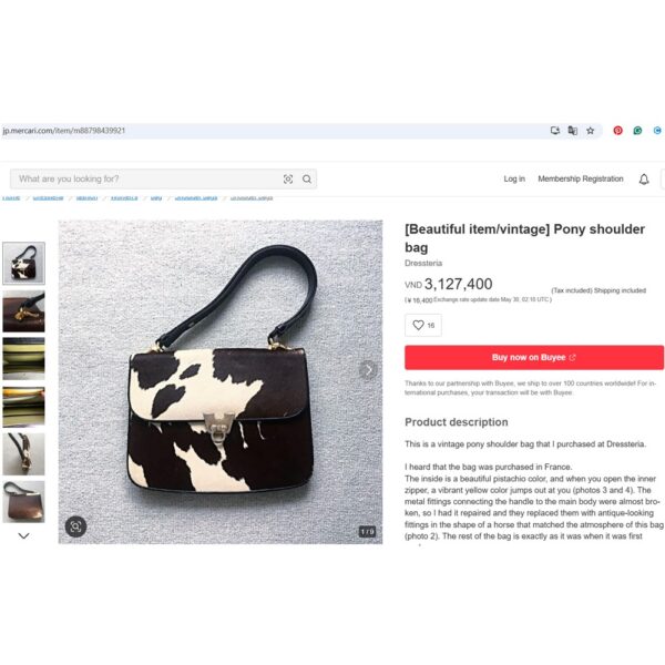 4270-Túi xách tay-Cow hair leather handbag-Khá mới20