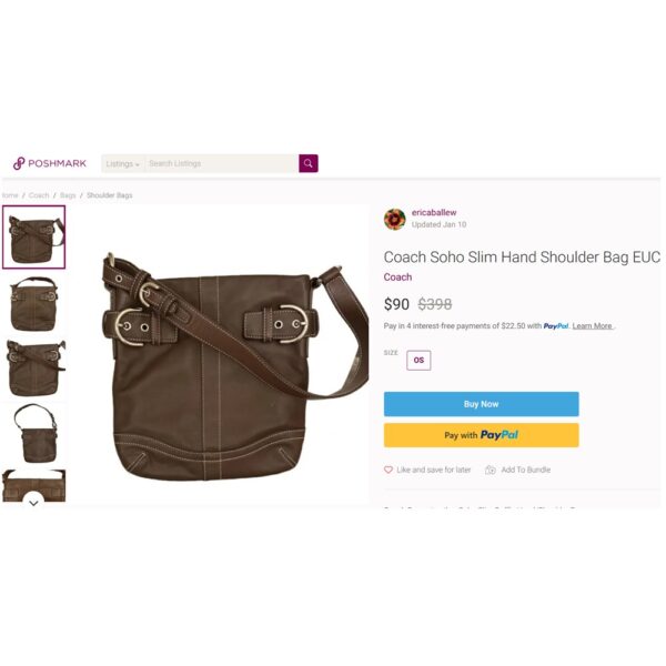 4321-Túi đeo vai/đeo chéo-COACH Soho brown leather crossbody bag-Như mới10