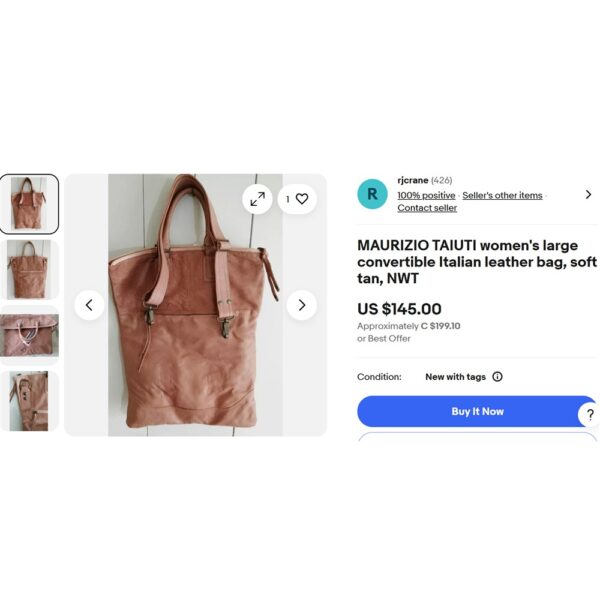 4378-Túi xách tay/đeo vai/đeo chéo-MAURIZIO TAIUTI Italy leather 3 ways bag-Đã sử dụng/Khá sạch10