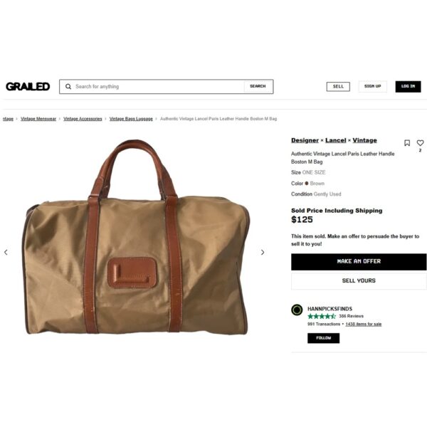 4203-Túi xách tay/du lịch-LANCEL boston/travel bag-Gần như mới11