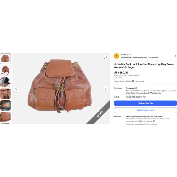 4228-Ba lô nữ-HIROFU Italy leather backpack-Khá mới16