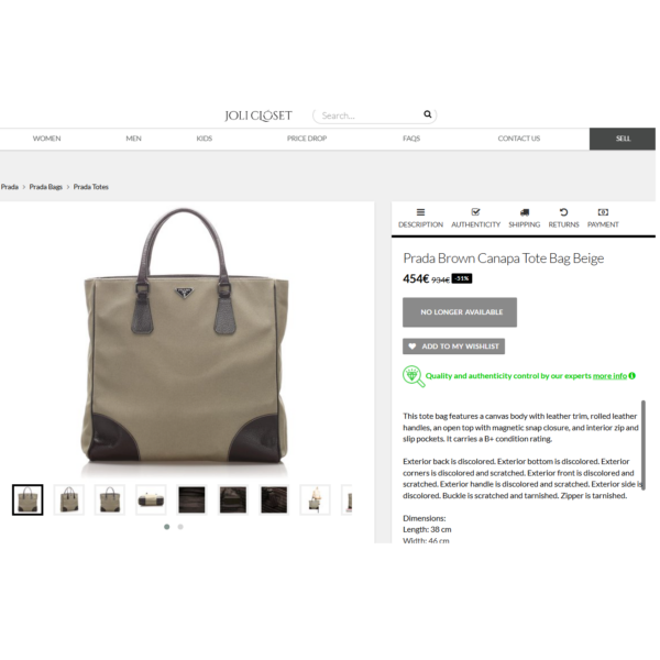 4127-Túi xách tay-PRADA Leather Canvas Tote bag-Đã sử dụng21