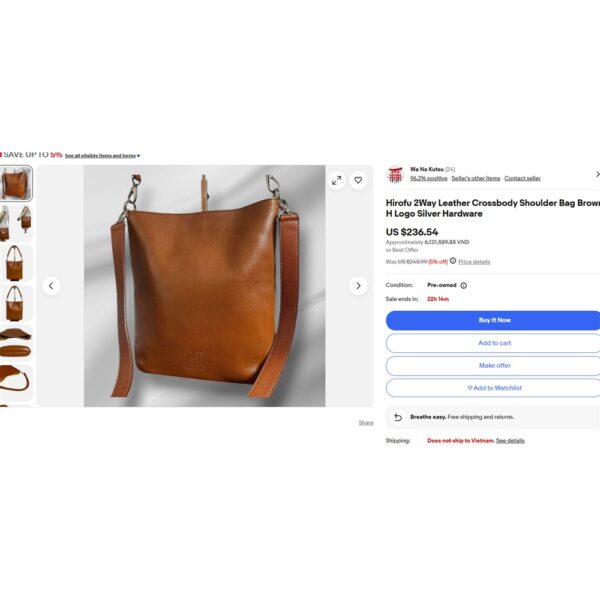 4126-Túi đeo vai/đeo chéo-HIROFU Italy shoulder/crossbody bag-Đã sử dụng/Khá mới27