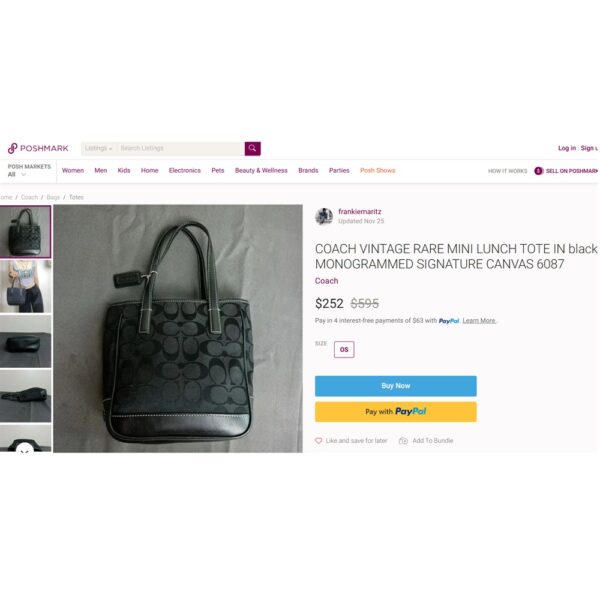 4318-Túi xách tay-COACH signature mini lunch tote bag-Gần như mới10
