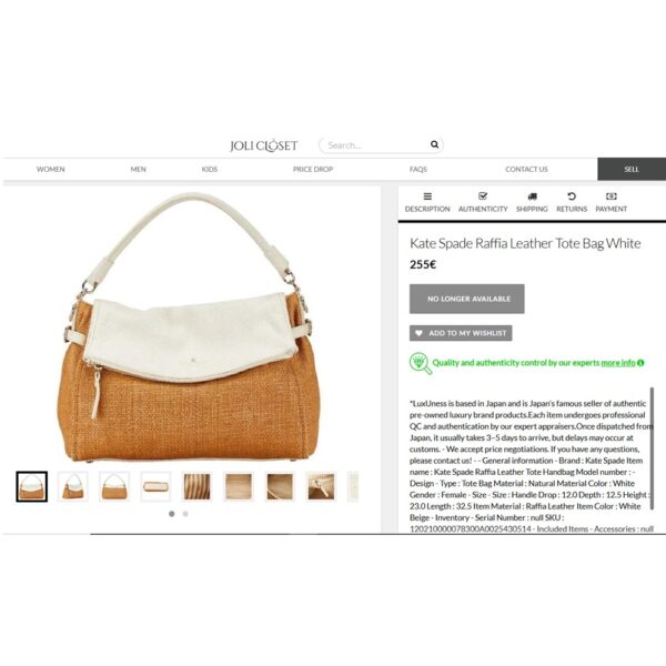 4231-Túi xách tay/đeo chéo-KATE SPADE Little Minka Cobble Hill Straw satchel bag-Khá mới18