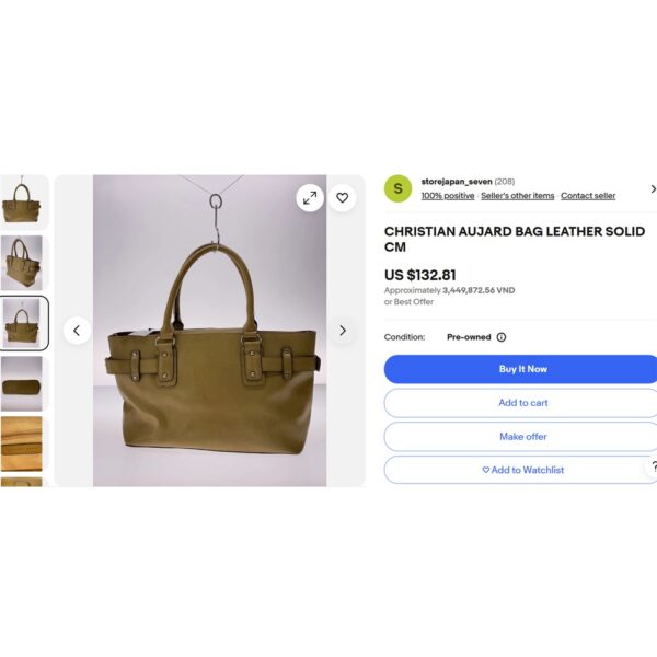 4356-Túi xách tay-CHRISTIAN AUJARD leather tote bag-Đã sử dụng/Khá mới8