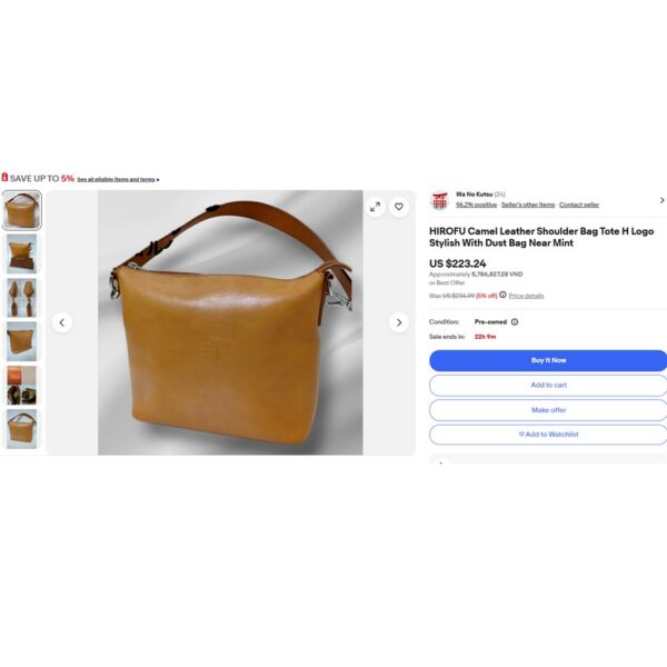4126-Túi đeo vai/đeo chéo-HIROFU Italy shoulder/crossbody bag-Đã sử dụng/Khá mới26