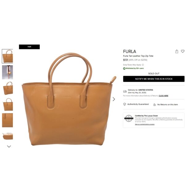 4220-Túi xách tay-FURLA leather tote bag-Khá mới12