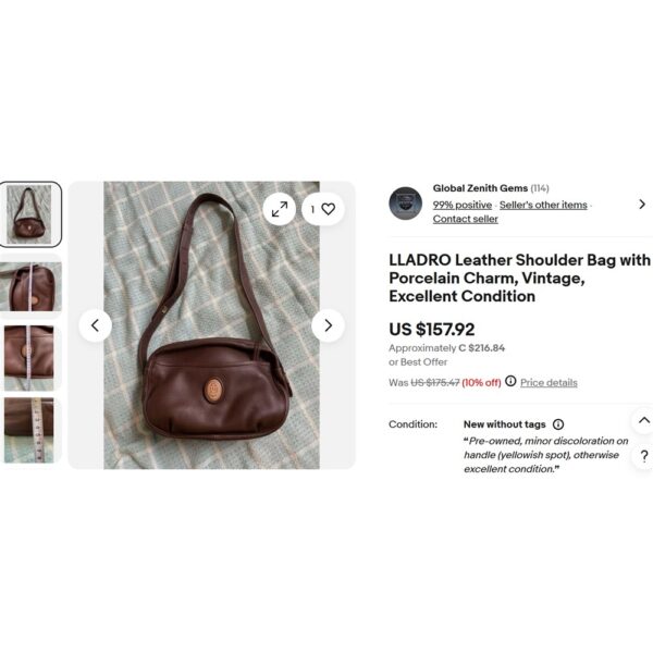 4367-Túi đeo chéo/đeo vai-LLADRO Spain crossbody bag-Khá mới10