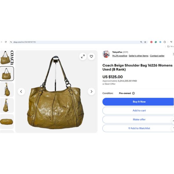 4333-Túi xách tay/đeo vai-COACH patent leather tote bag-Đã sử dụng15
