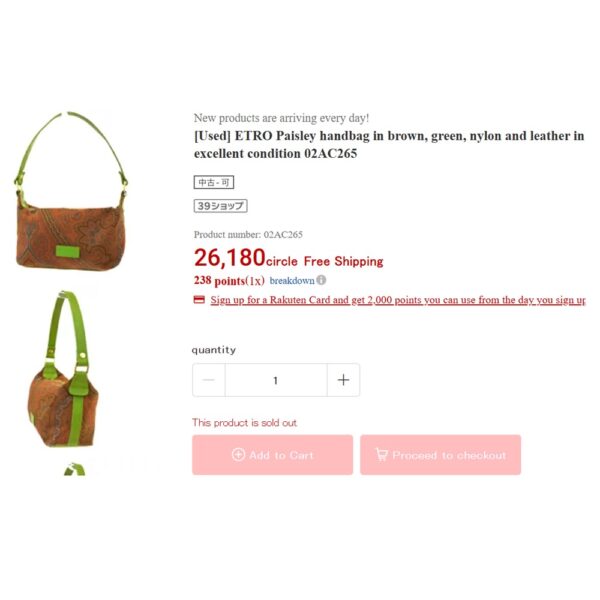 4151-Túi xách tay-ETRO Profumi cloth baguettes bag-Như mới13