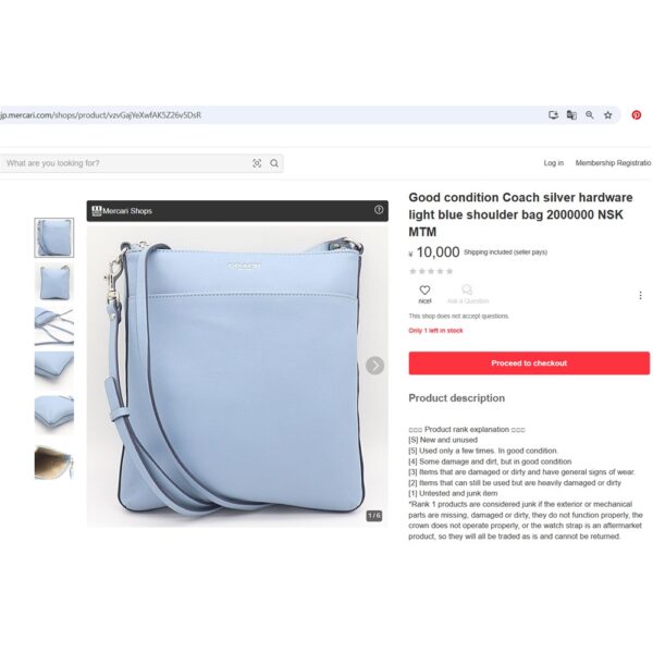 4136-Túi đeo chéo nhỏ-COACH small crossbody light blue leather bag-Gần như mới10