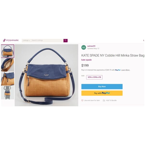 4231-Túi xách tay/đeo chéo-KATE SPADE Little Minka Cobble Hill Straw satchel bag-Khá mới19