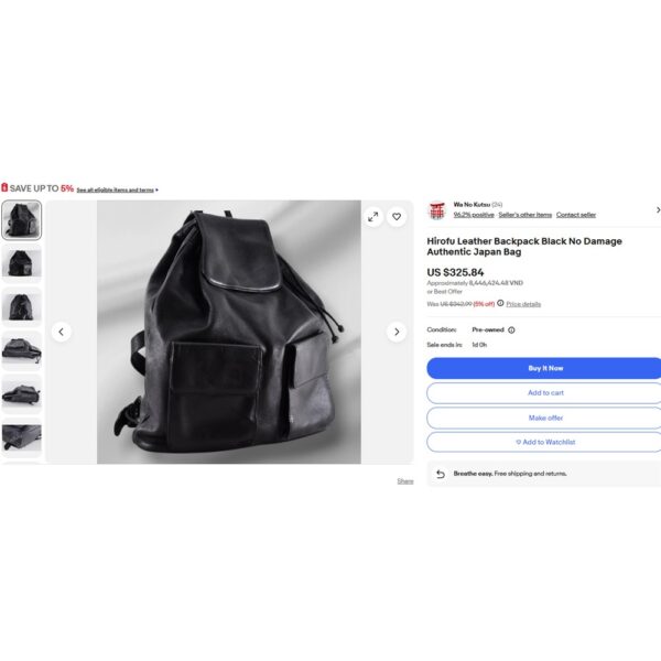 4228-Ba lô nữ-HIROFU Italy leather backpack-Khá mới15