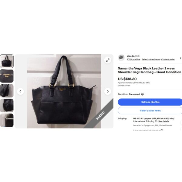 4336-Túi xách tay/đeo vai-SAMANTHA VEGA leather satchel bag-Gần như mới11