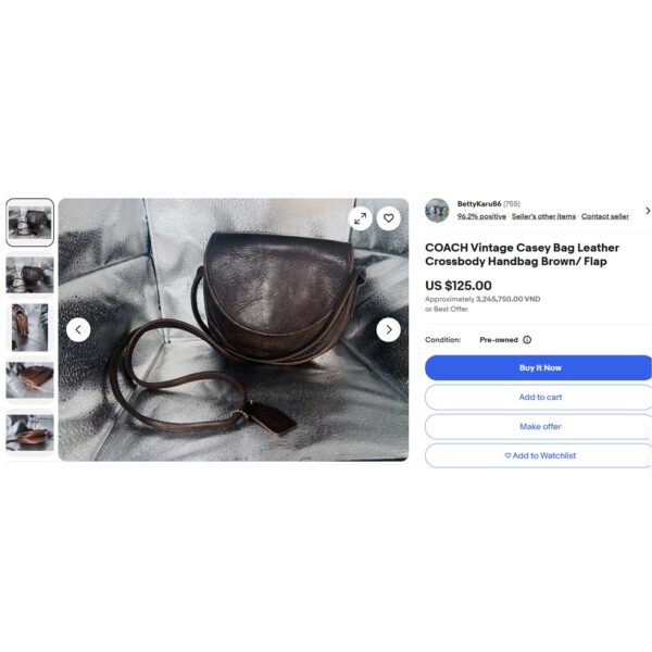4148-Túi đeo chéo-COACH Casey medium leather crossbody bag-Gần như mới8