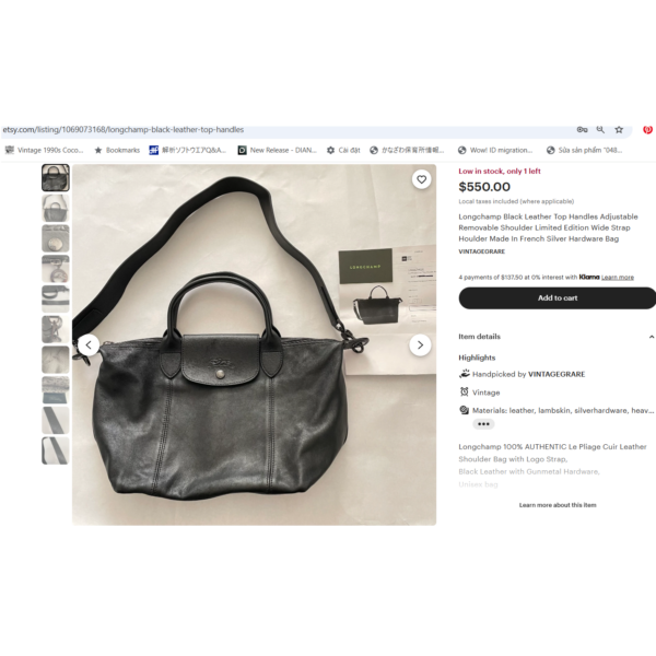 4225-Túi xách tay/đeo chéo-LONGCHAMP Model Depose leather tote bag-Đã sử dụng/Khá mới25
