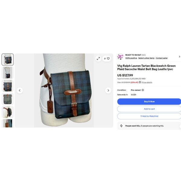 4161-Túi đeo bụng nam/nữ-POLO RALPH LAUREN waist bag-Đã sử dụng6
