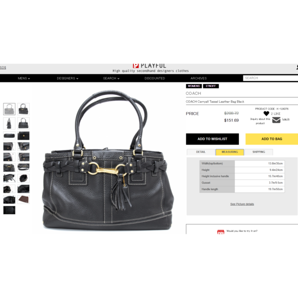 4159-Túi xách tay-COACH Hampton leather tote bag-Gần như mới8