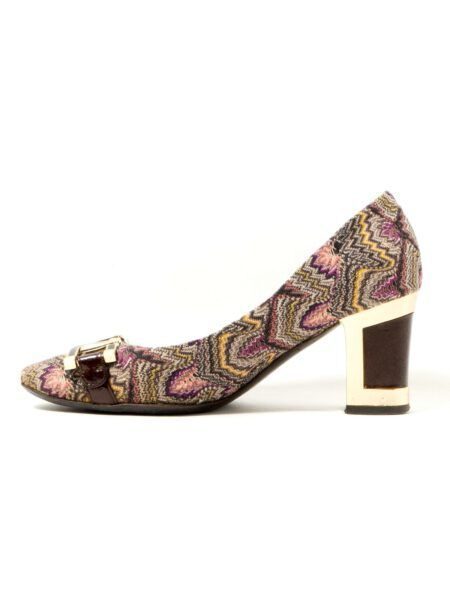 3839-Giầy nữ (used)-Size 36-MISSONI Italy cloth square toe shoes1