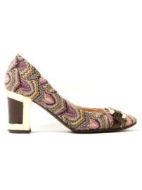 3839-Giầy nữ (used)-Size 36-MISSONI Italy cloth square toe shoes