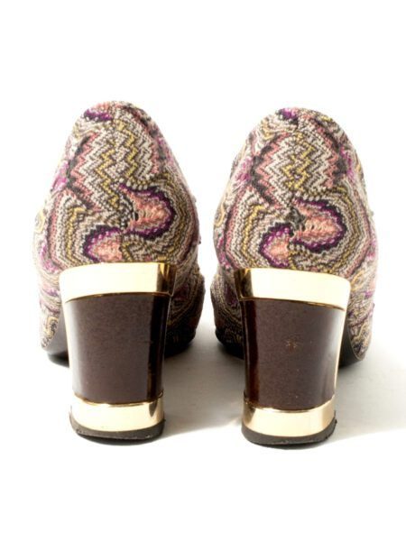 3839-Giầy nữ (used)-Size 36-MISSONI Italy cloth square toe shoes3