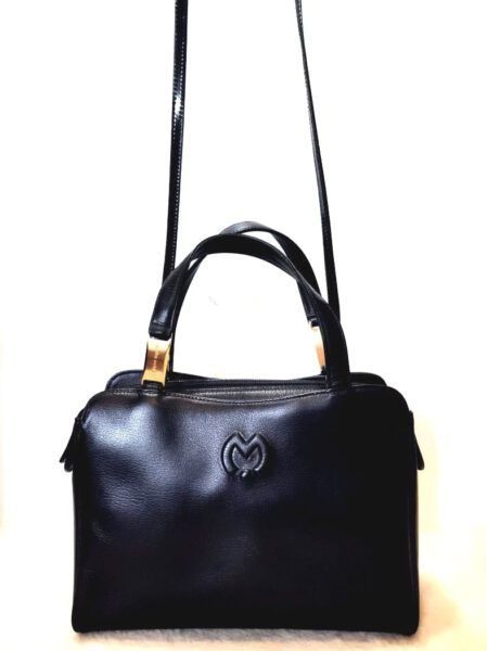 4498-Túi xách tay-MILA SCHON black leather handbag6