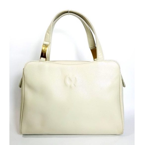 4497-Túi xách tay-MILA SCHON white leather handbag-Khá mới0
