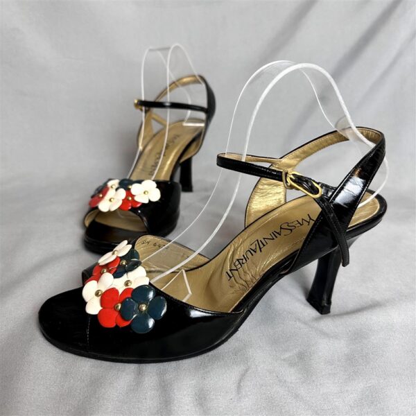 3873-Size 37-YVES SAINT LAURENT flowers sandals-Giầy cao gót-Đã sử dụng2