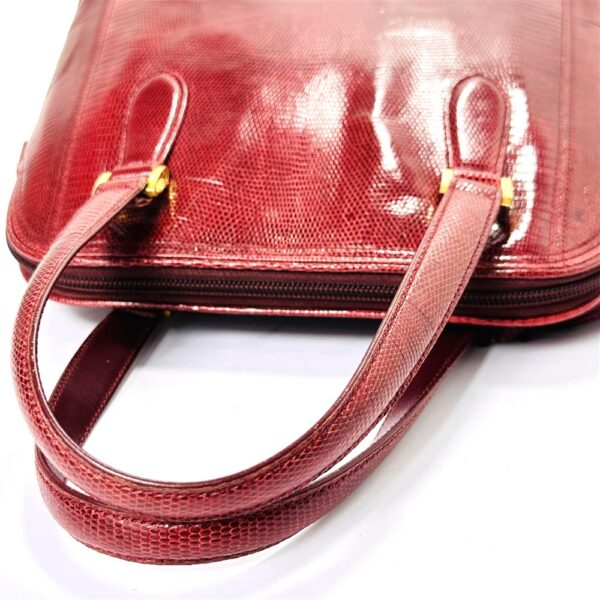 4388-Túi xách tay da thằn lằn-Lizard skin red tote bag-Đã sử dụng/Khá mới11