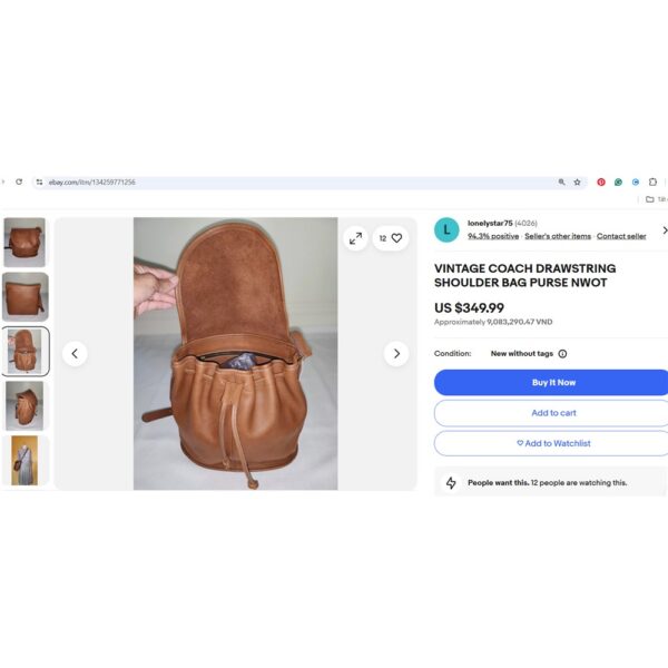 4459-Túi đeo chéo/đeo vai-COACH U.S.A leather bucket crossbody bag-Đã sử dụng11