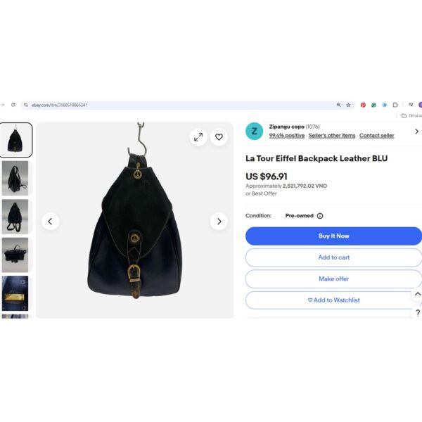 4474-Ba lô nữ-LA TOUR EIFFEL leather backpack-Gần như mới14