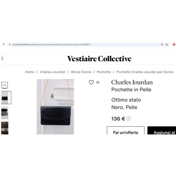 4177-Túi đeo vai/Clutch-CHARLES JOURDAN leather shoulder bag-Khá mới12