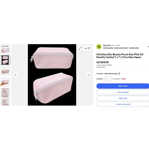 4418-Túi cầm tay-DIOR Baby Pink Cosmetic Bag-Gần như mới10