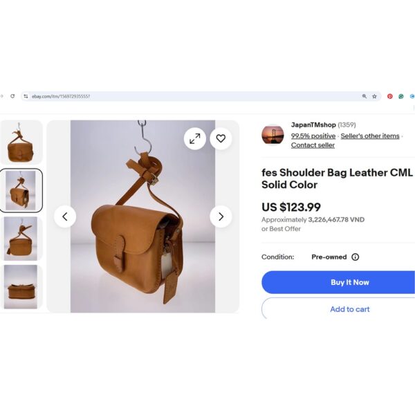 4439-Túi đeo chéo-FES fine leather crossbody bag-Đã sử dụng/Khá sạch11
