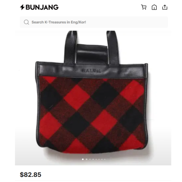 4446-Túi xách tay-RALPH LAUREN wool & leather tote bag-Gần như mới13