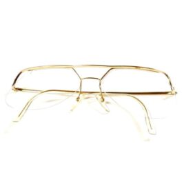 5634-Gọng kính nam (used)-HOYA No729 gold 14k half rim eyeglasses frame